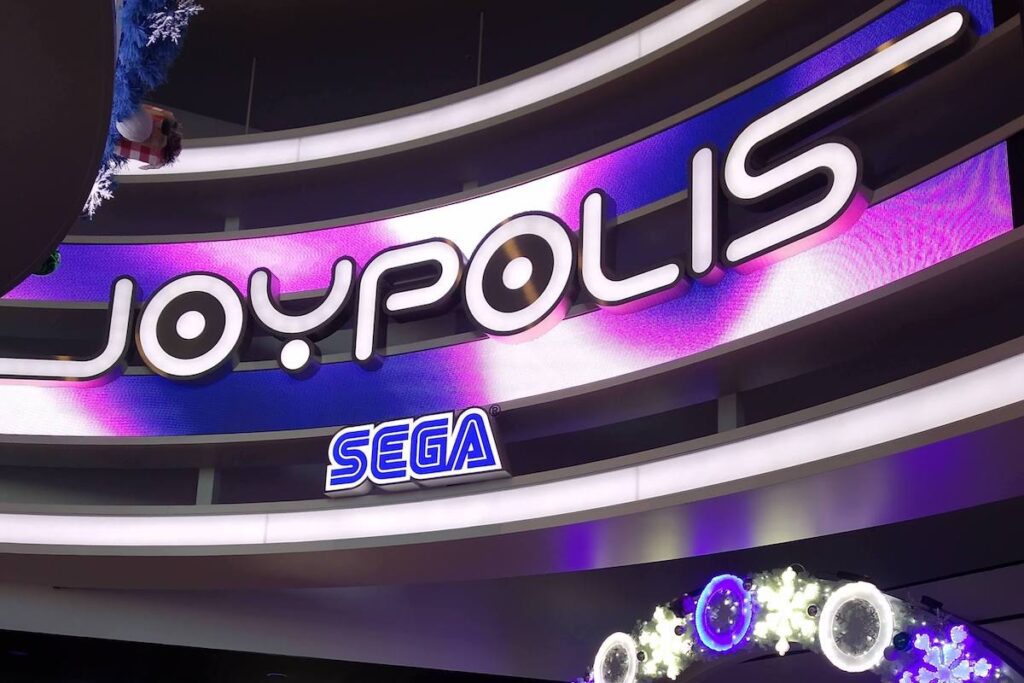 Joypolis indoor theme park logo above the main entrance