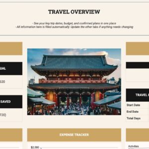 Japan Travel Planner for Google Sheets by YavaJapan