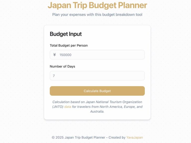 Japan Trip Cost Calculator