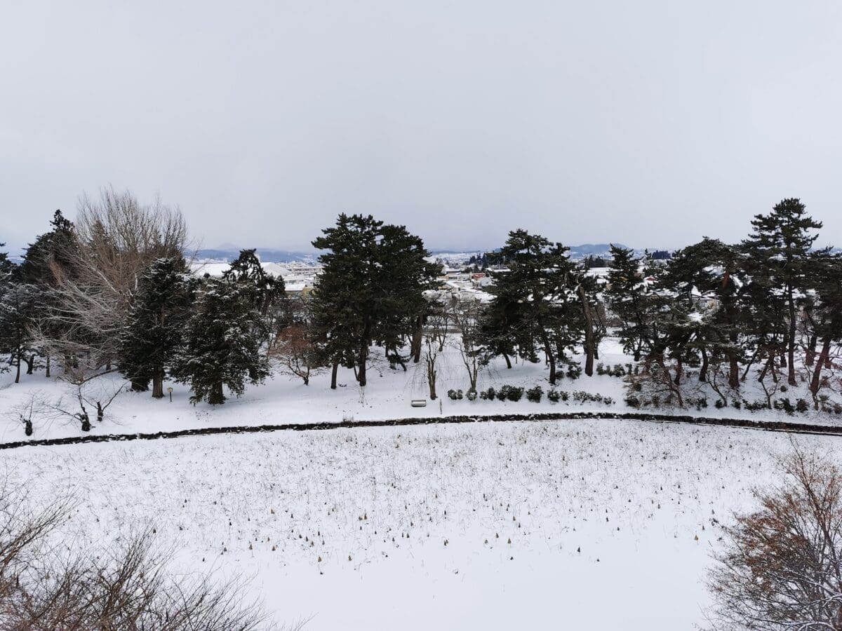 Hirosaki Castle Park in winter